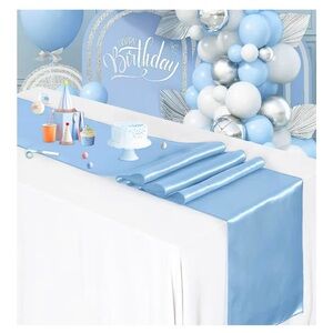 Baby Blue Satin Table Runners (bundle of 4)
